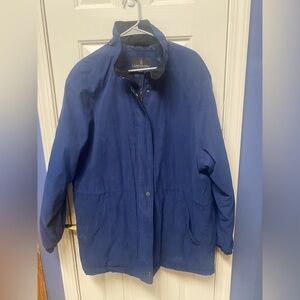 London Fog Coat Women’s Navy Blue Waterproof Squall Parka  XL